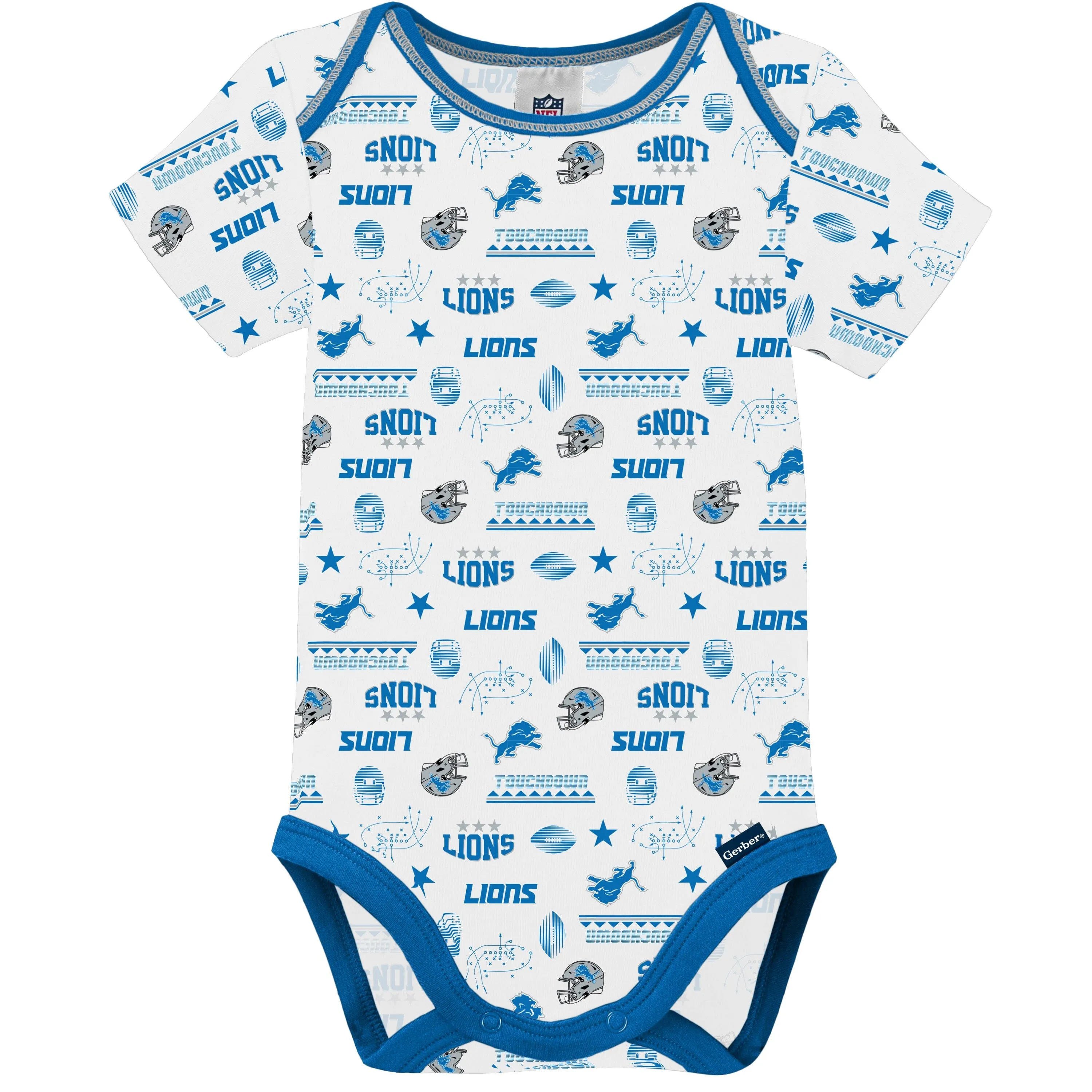 3-Pack Baby Boys Lions Short Sleeve Bodysuits