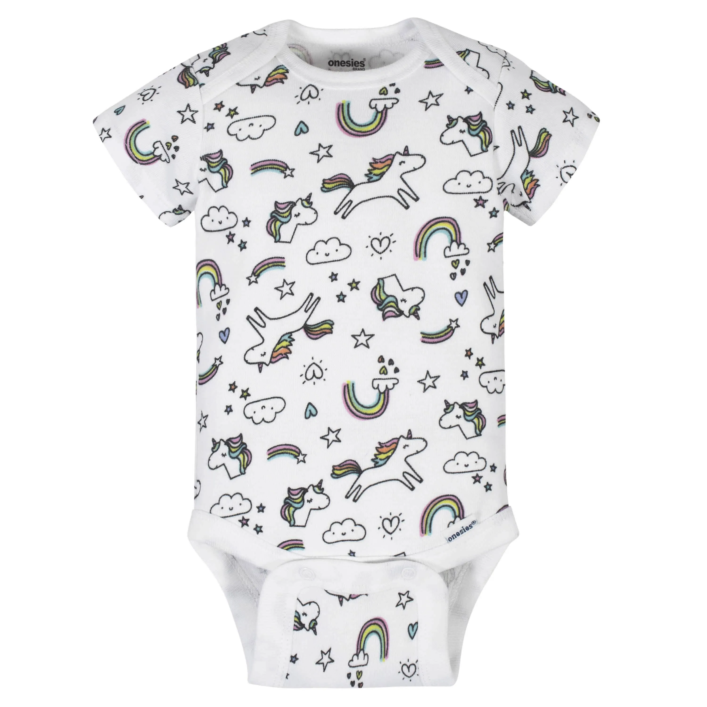 8-Pack Baby Girls Unicorns Onesies Brand Bodysuits