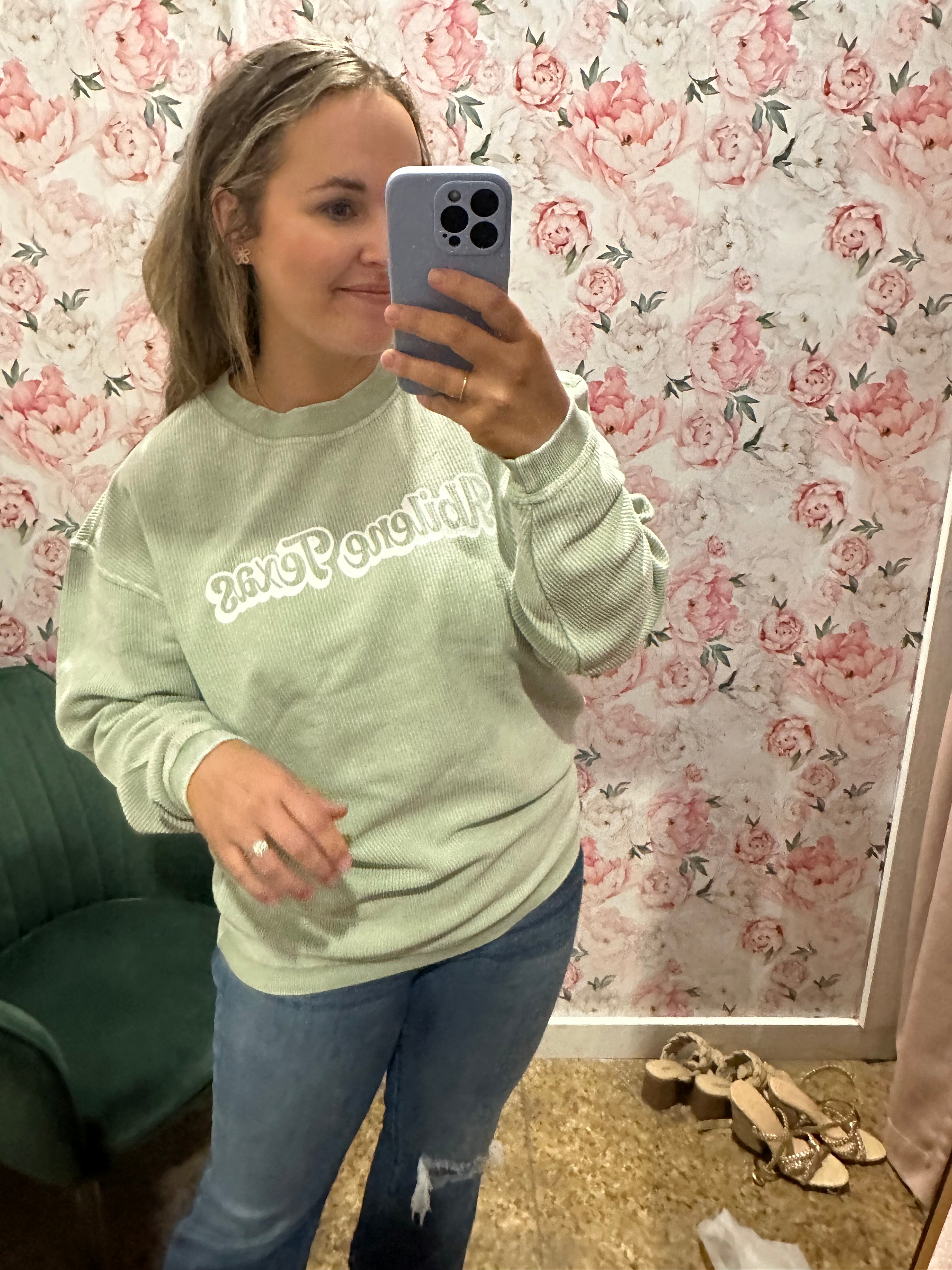 Abilene Corded Sweatshirt-Sage