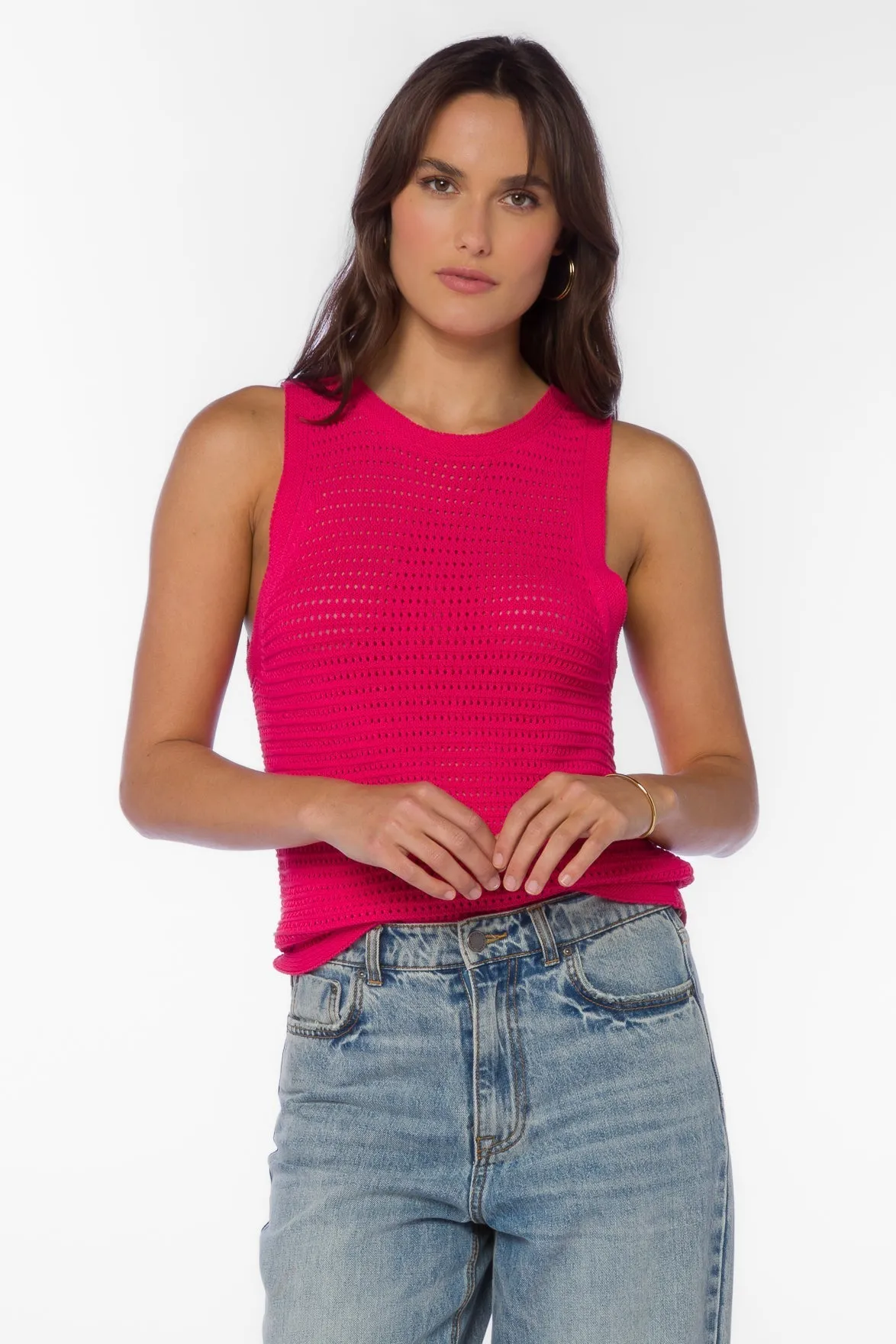 Alora Pink Knit Tank