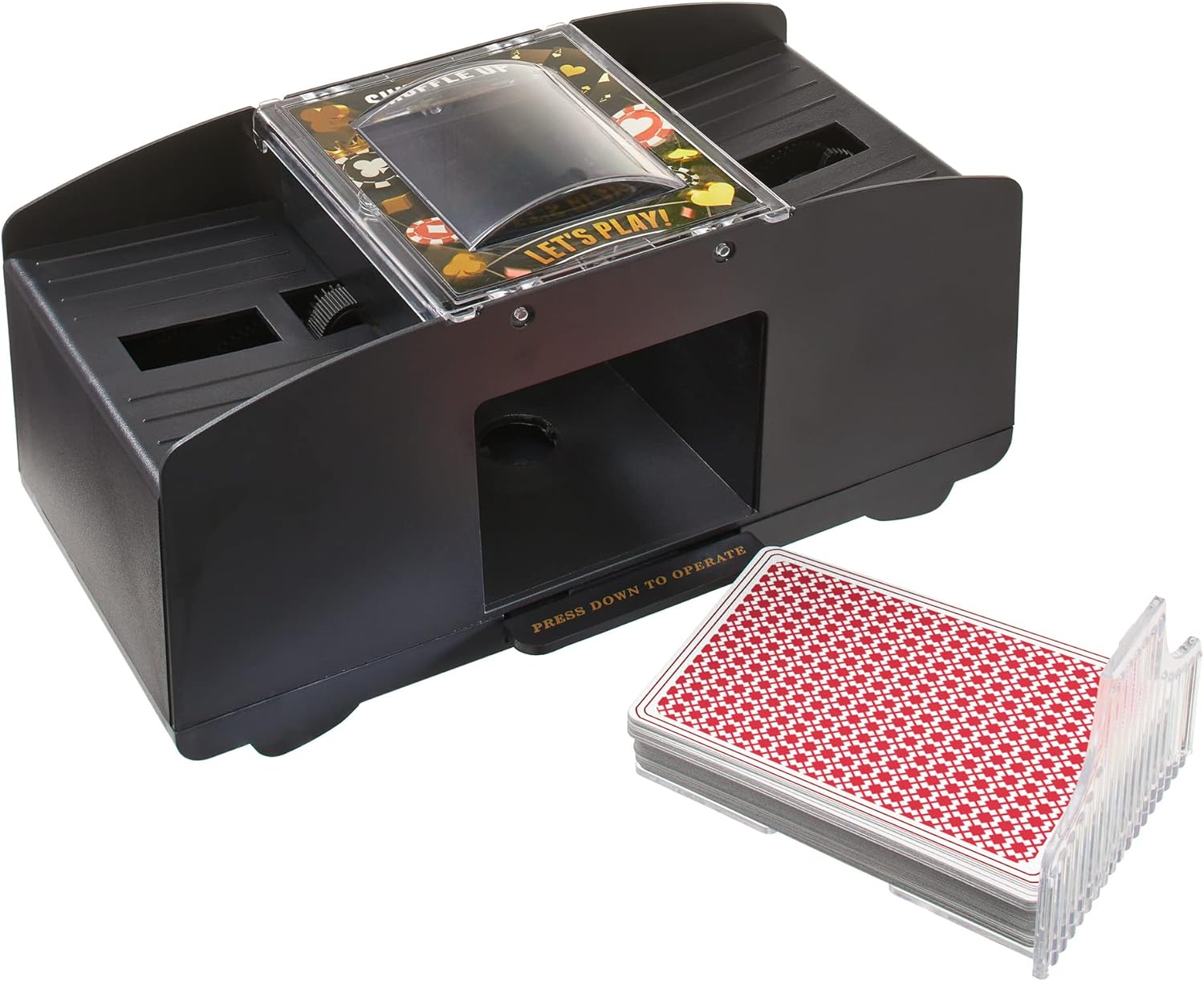 Automatic 2-Deck Card Shuffler, Home Poker Games, Blackjack, Rummy, War, Texas Hold 'Em, PLO, Omaha, Stud and More