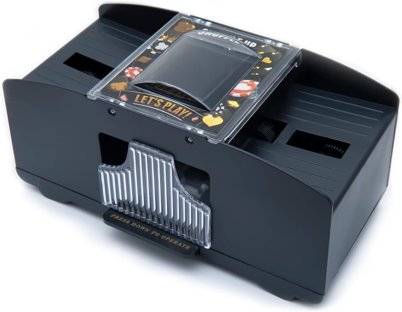 Automatic 2-Deck Card Shuffler, Home Poker Games, Blackjack, Rummy, War, Texas Hold 'Em, PLO, Omaha, Stud and More