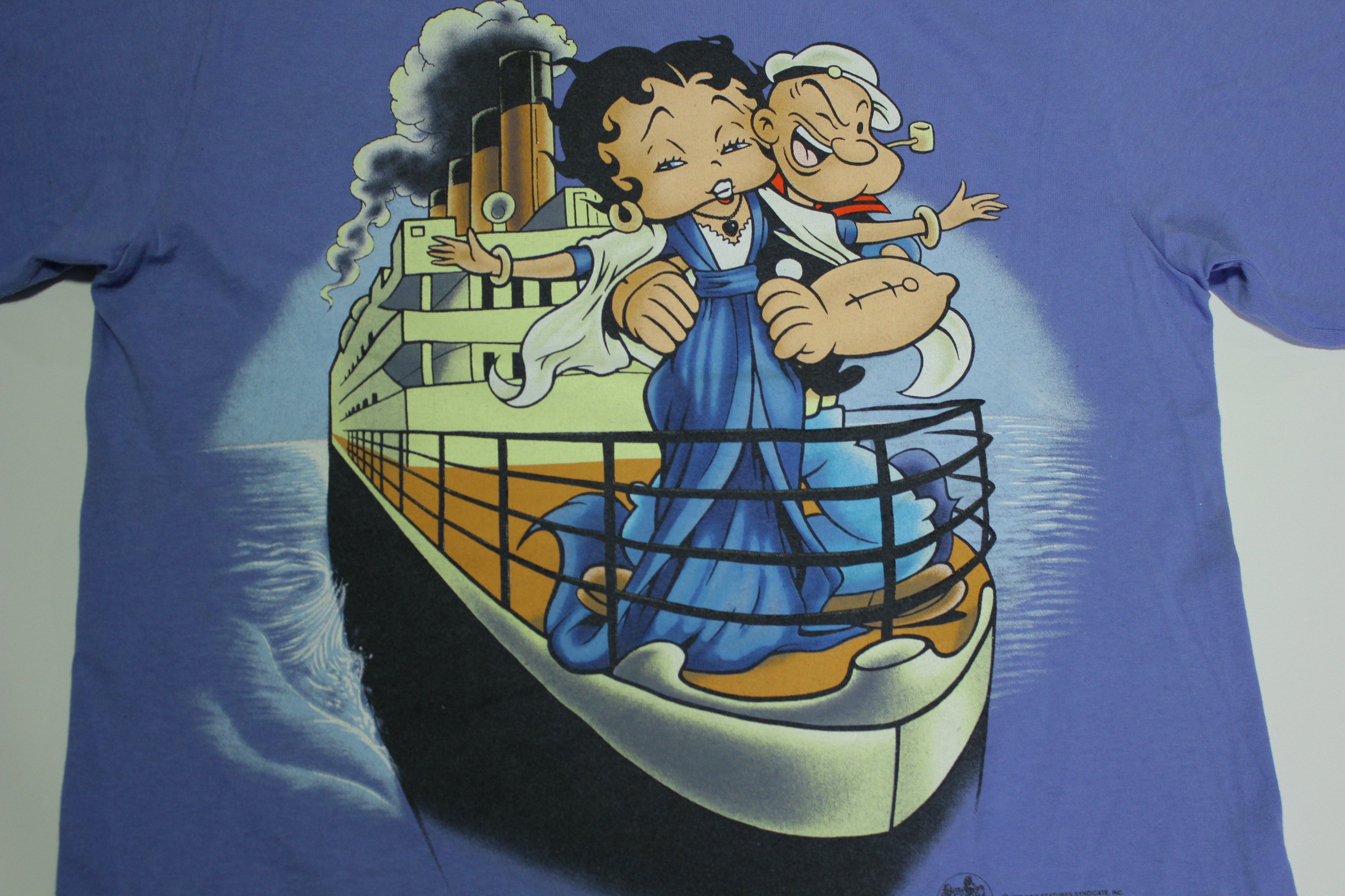 Betty Boop Popeye Titanic 1998 Vintage 90s King Features Syndicate Hearst Changes T-Shirt