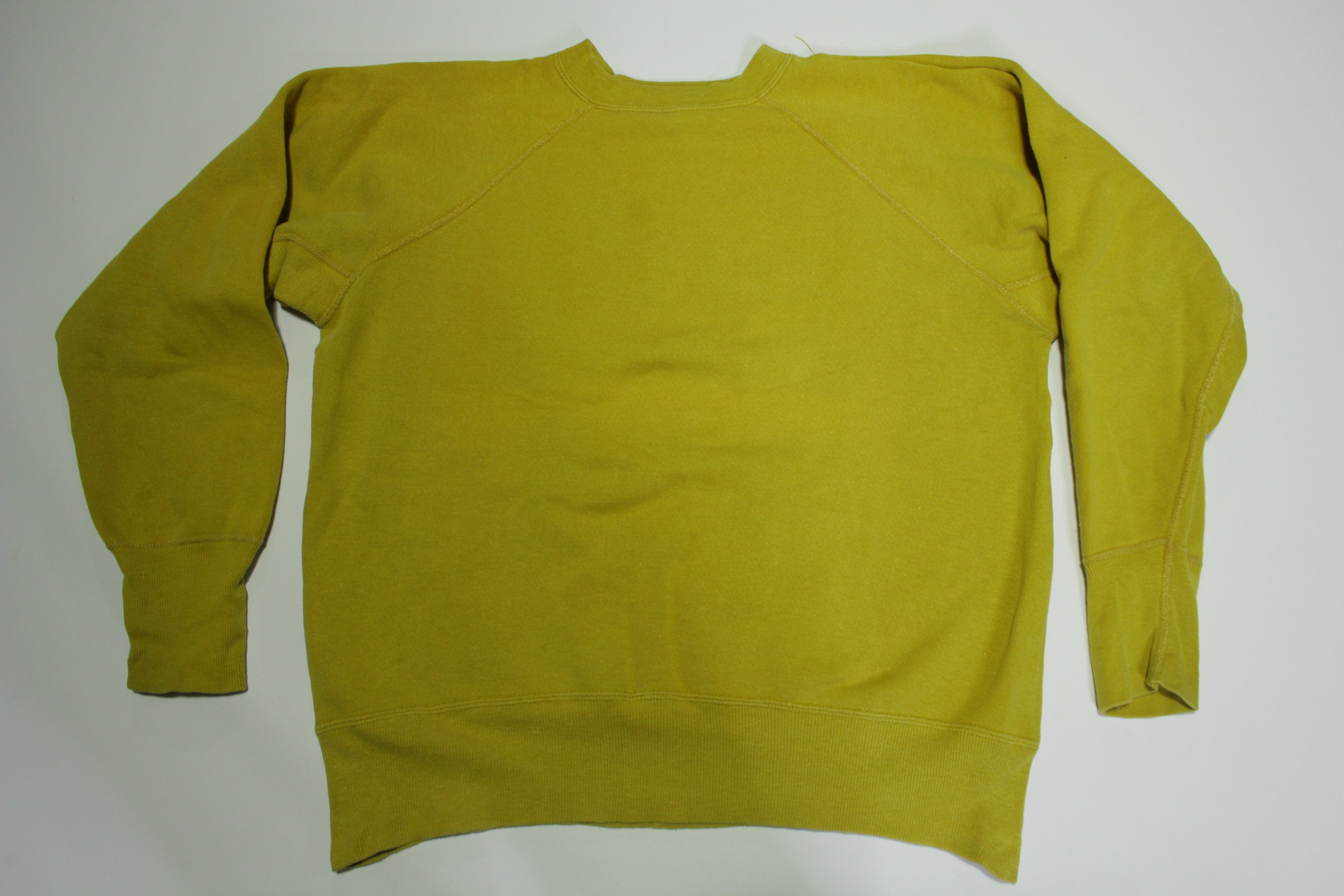 Blank Yellow 60's Vintage Gusset Chain Stitched Crewneck Sweatshirt