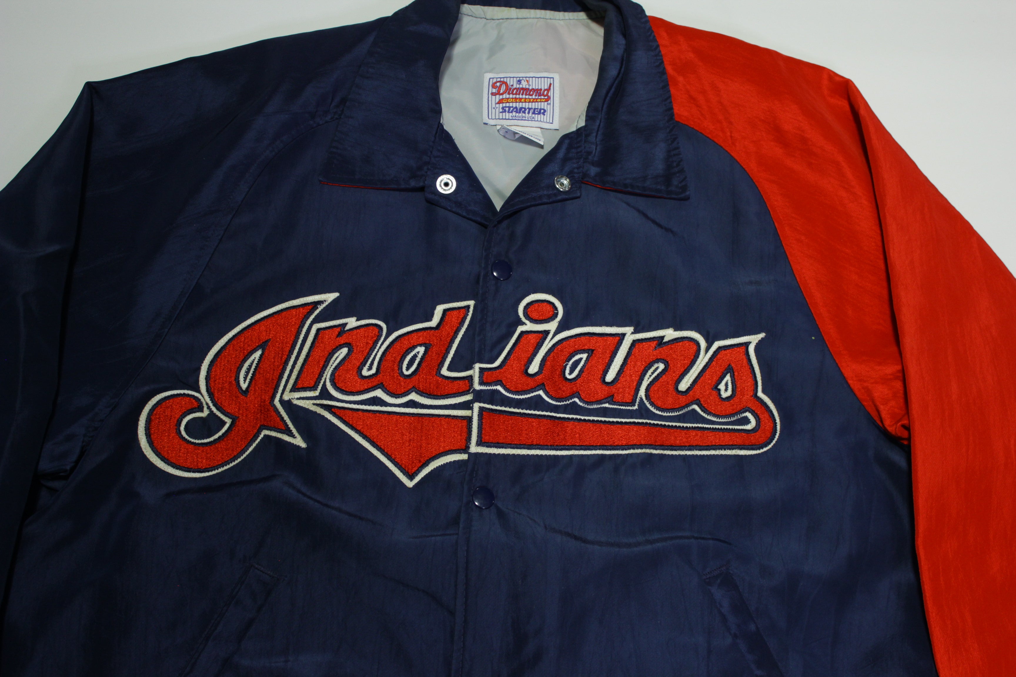 Cleveland Indians Vintage Diamond Collection 90's Made in USA Starter Baseball Jacket