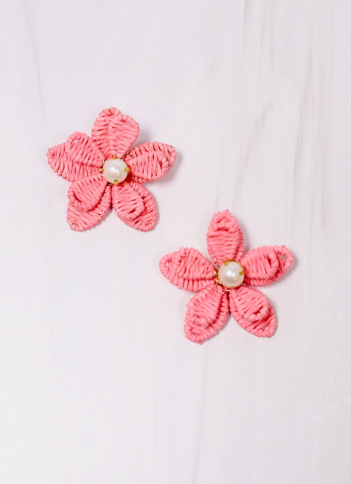 Curtis Wrapped Flower Earring Pink