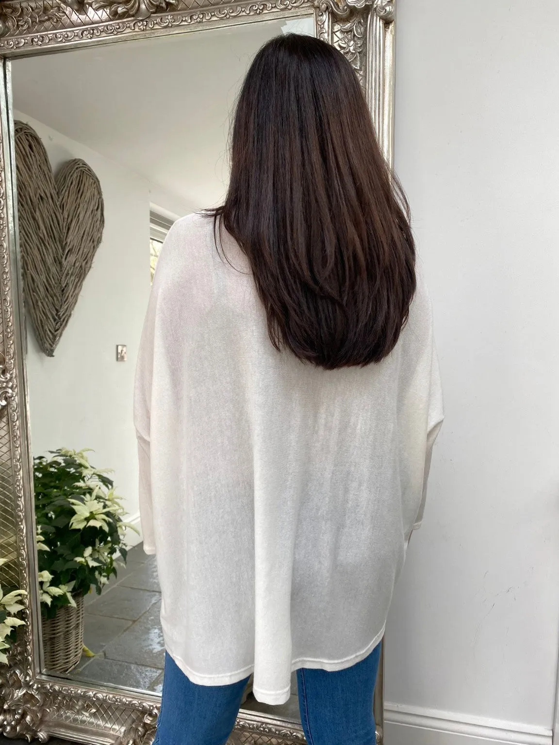 Diamante Angel Wings Knit Ash