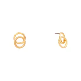 DOUBLE ROUND POST EARRING- GOLD