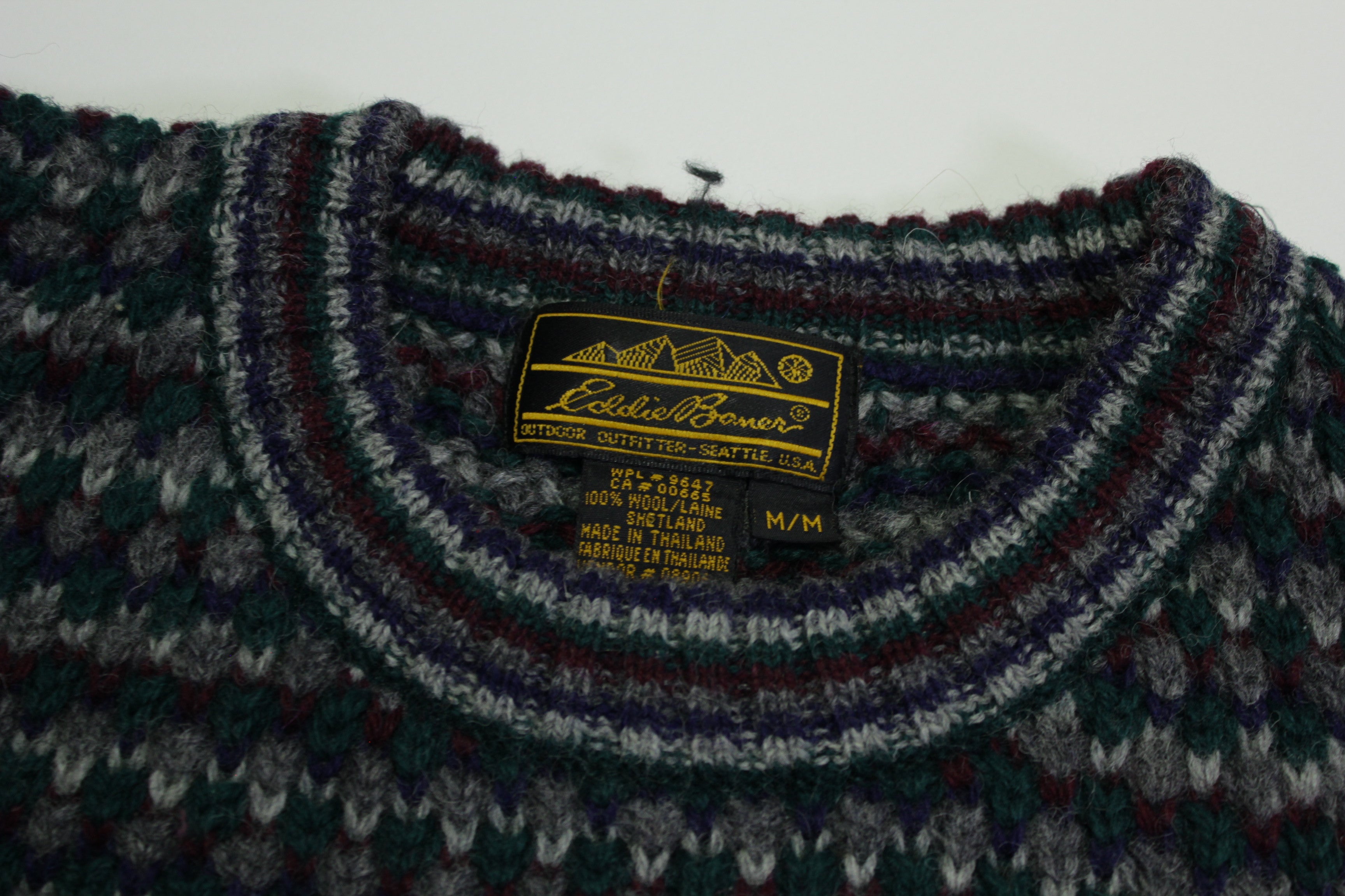 Eddie Bauer Shetland Wool Vintage 1990's Fireplace Knit Sweater