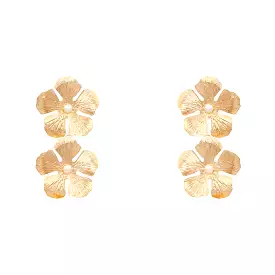 FLOWER METAL EARRING - GOLD