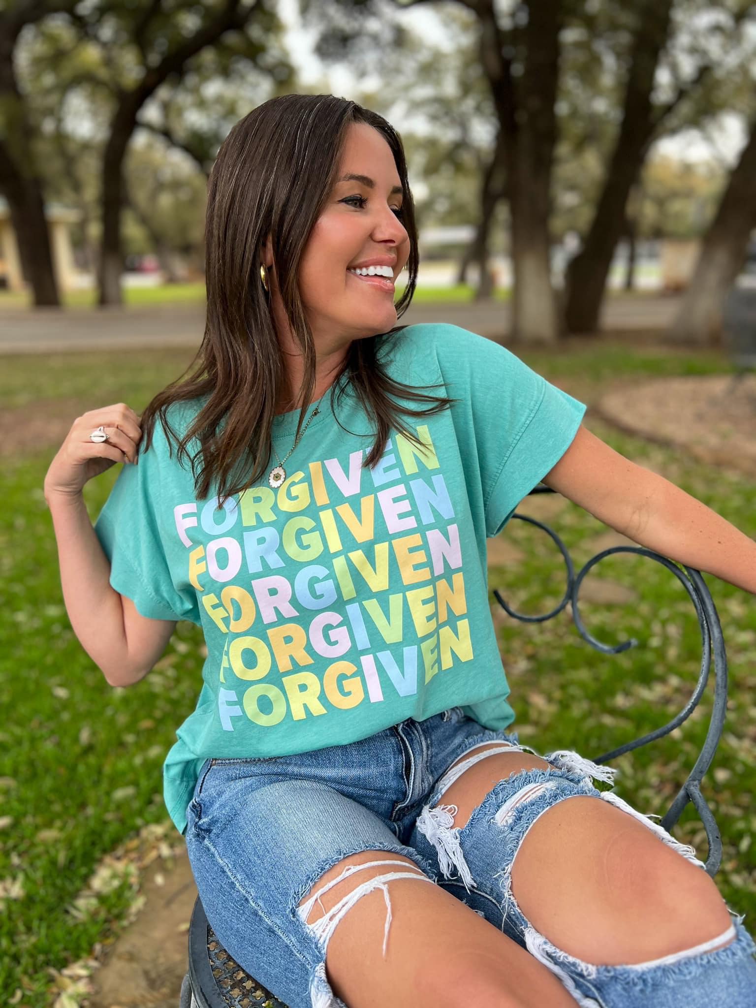 Forgiven Multi Color Graphic Tee