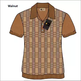 Gabicci Vintage Enrico Walnut Pattern Polo Top*