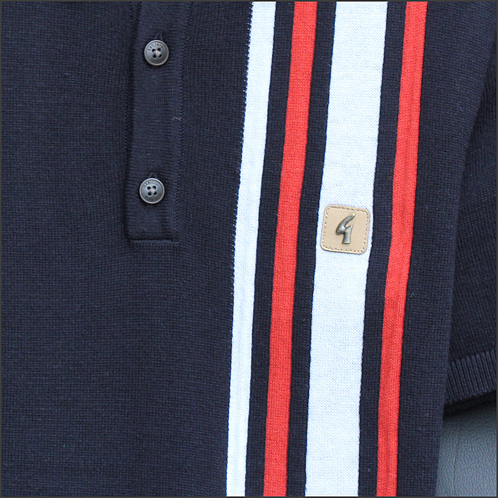 Gabicci Vintage Soda Navy Pattern Polo Top*