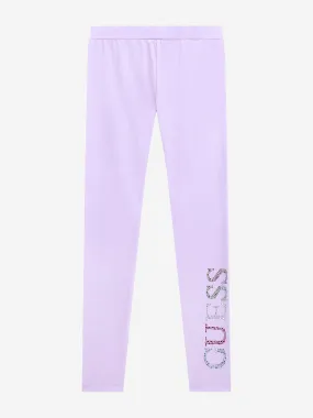 Guess Girls Logo Leggings in Purple