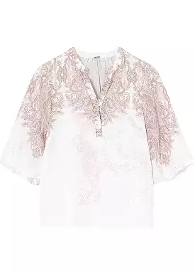 Gustav Anika blouse 53628-81000 Bright White w. Print