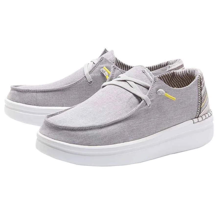 Hey Dude Womens Wendy Rise Slip On Shoes- Grey Lines