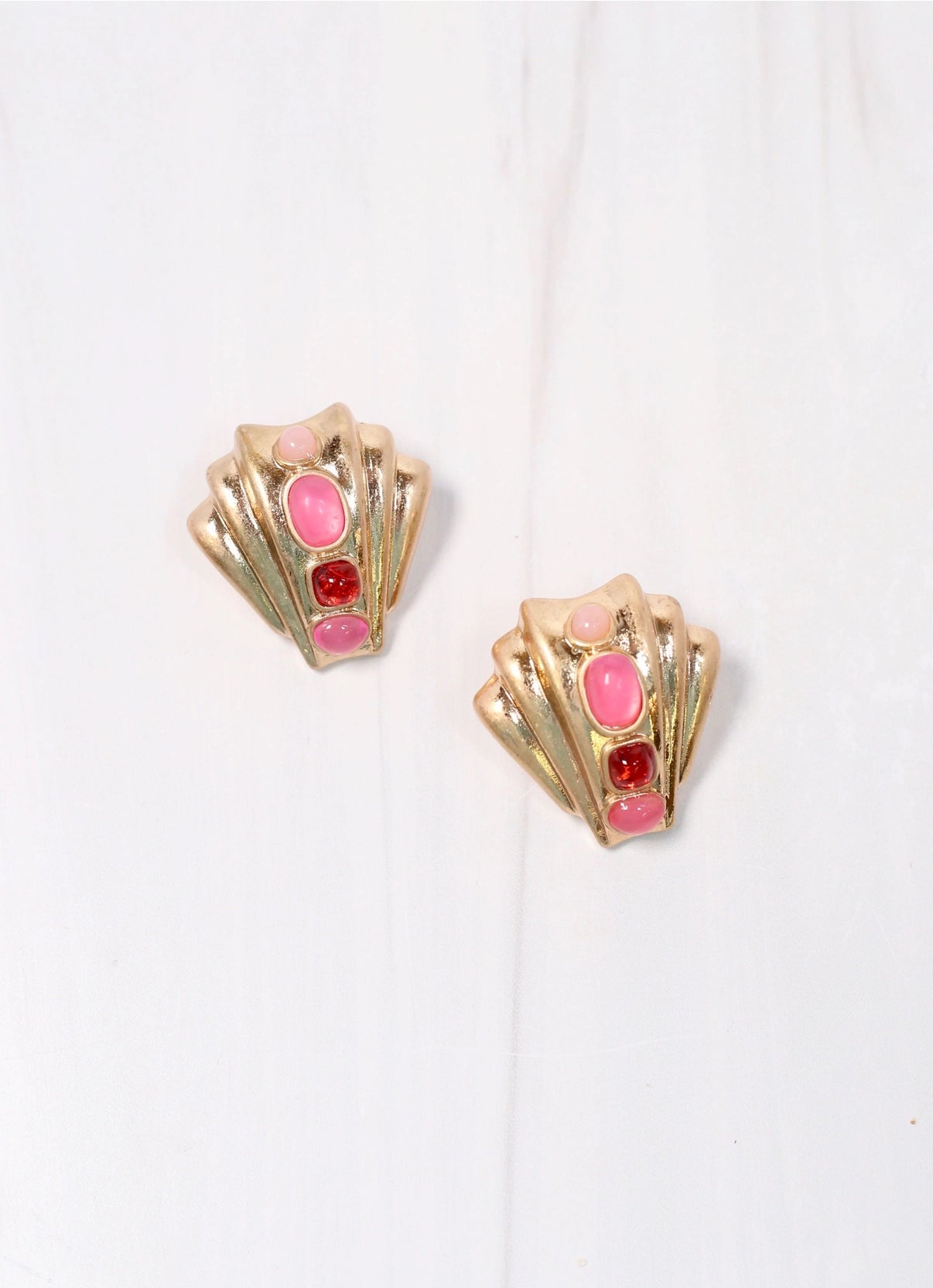 Honolulu Stone Shell Earring Pink