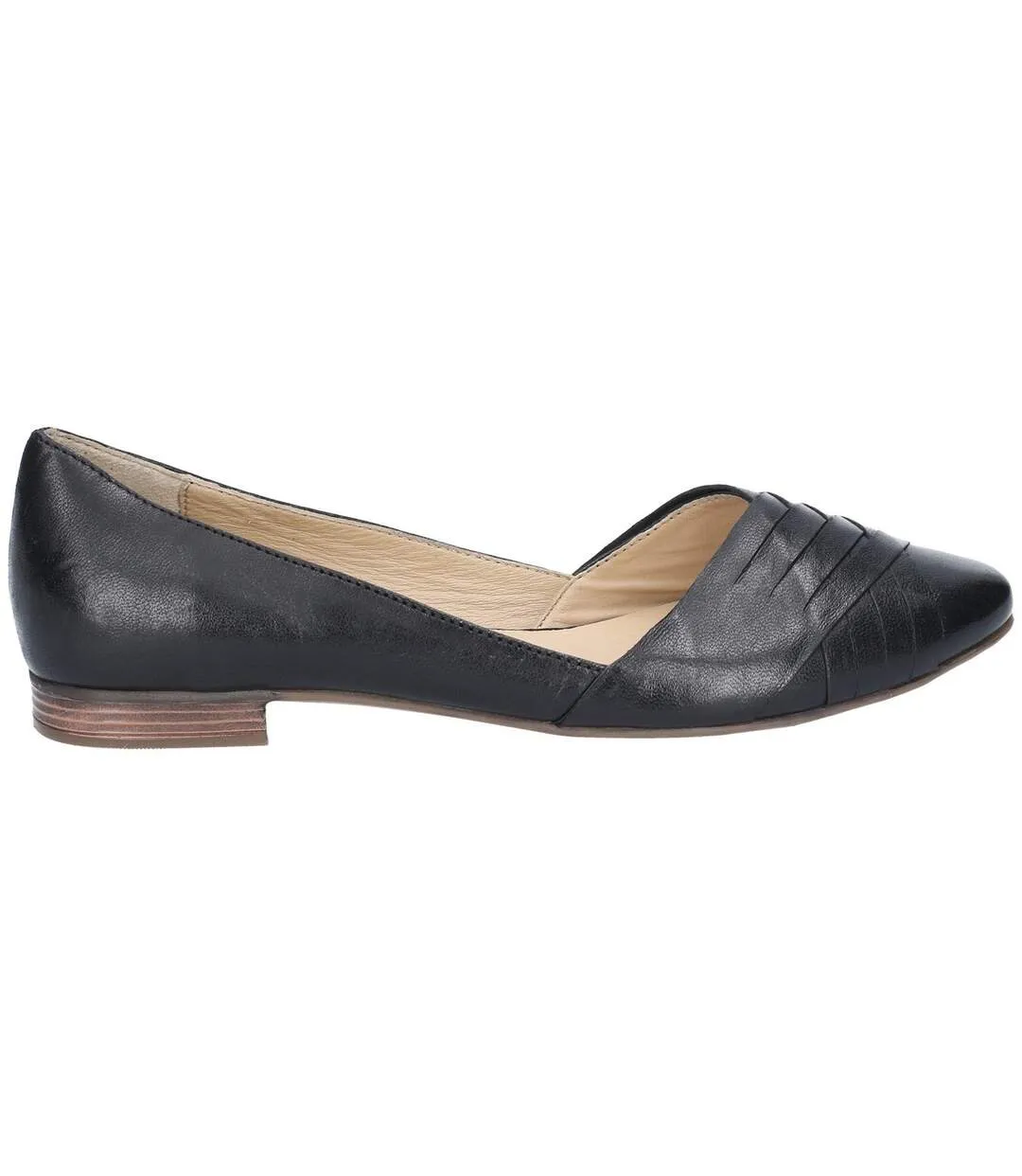 Hush Puppies Womens/Ladies Marley Ballerina Leather Slip On Shoes (Black) - UTFS6113