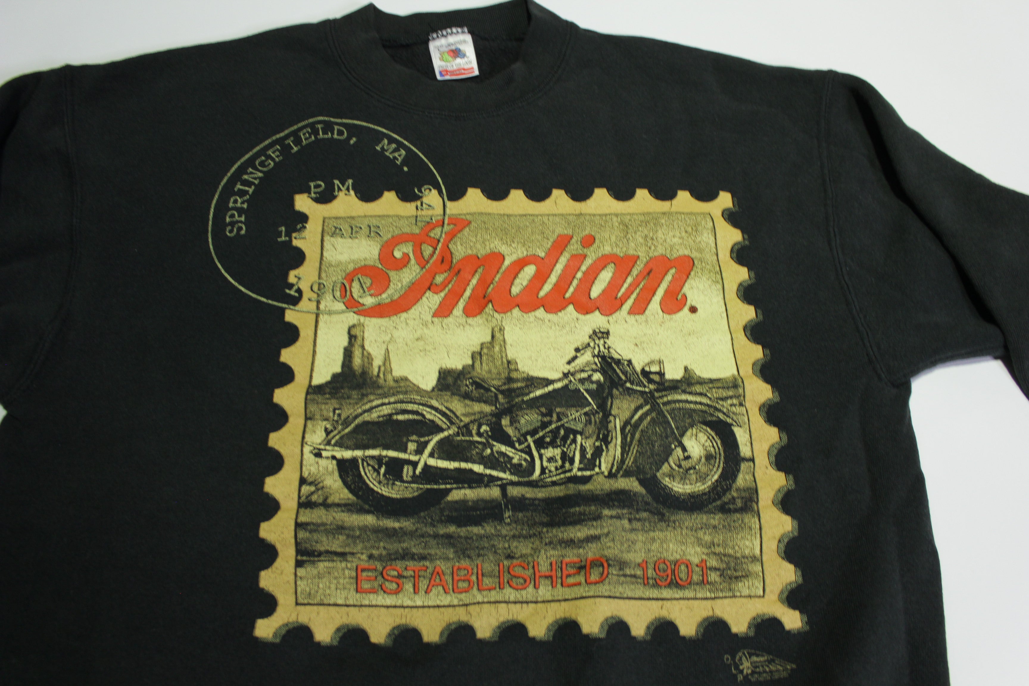 Indian Motorcycles Springfield MA Vintage 1991 Made in USA Crewneck Sweatshirt