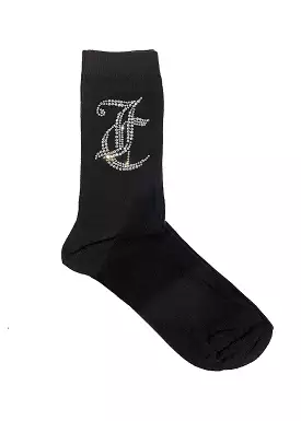 Juicy Couture Lea Diamante Socks - Strmper - Black