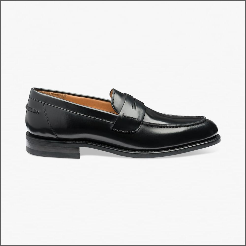 Loake 356 Black Saddle Loafer Shoe Size 7.5 Only*