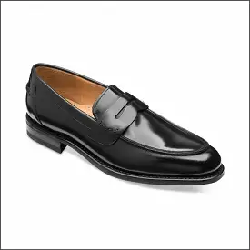 Loake 356 Black Saddle Loafer Shoe Size 7.5 Only*