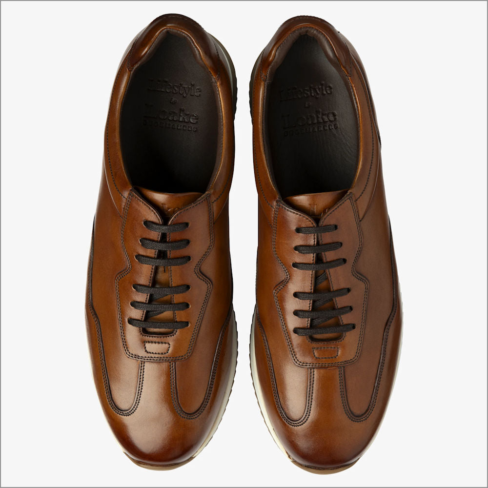 Loake Linford Chestnut Brown Leather Trainer*