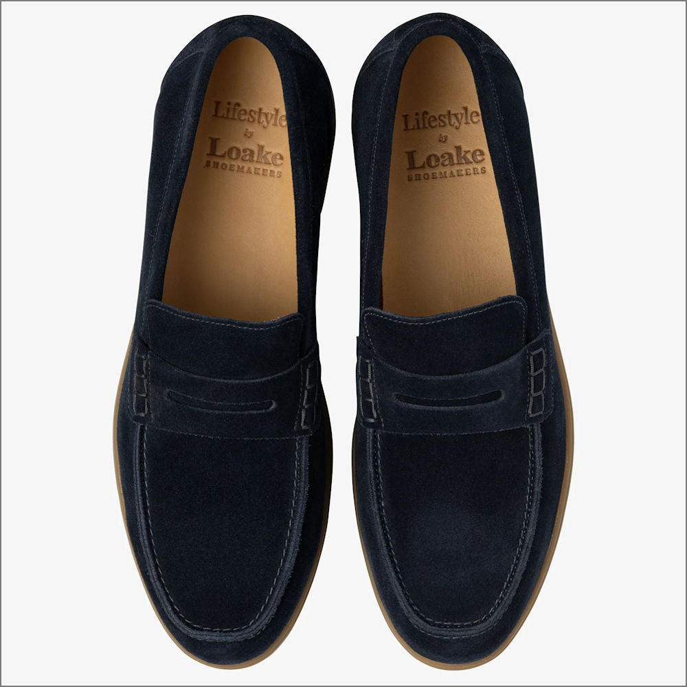 Loake Lucca Navy Suede Loafer*