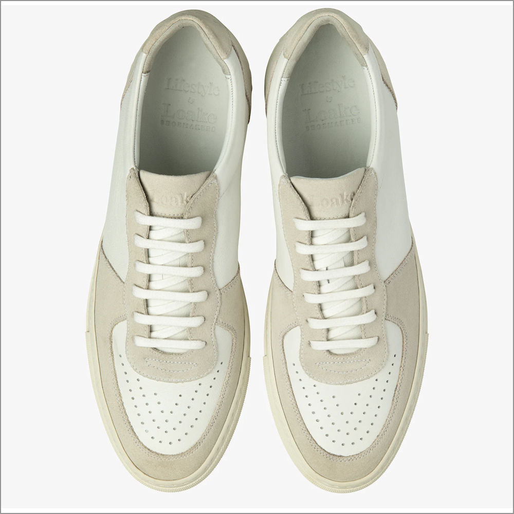 Loake Rush White and Sand Suede Trainer*