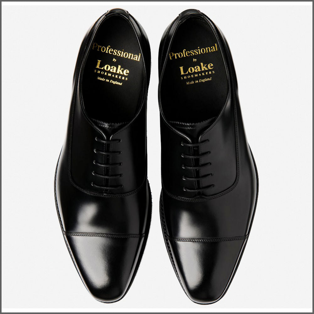 Loake Trueman Black Leather Toe Cap*