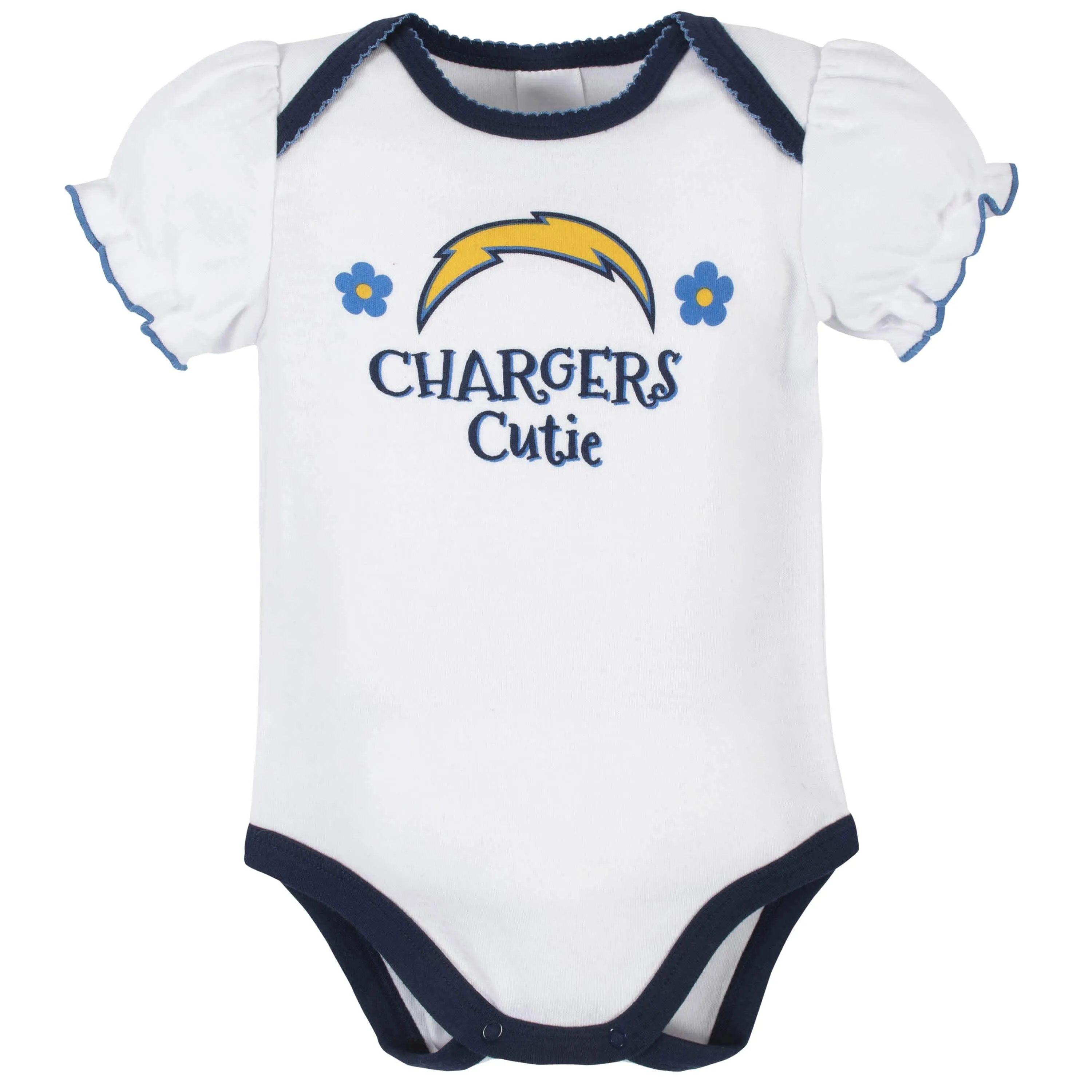 Los Angeles Chargers Baby Girls Short Sleeve Bodysuits