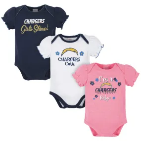 Los Angeles Chargers Baby Girls Short Sleeve Bodysuits