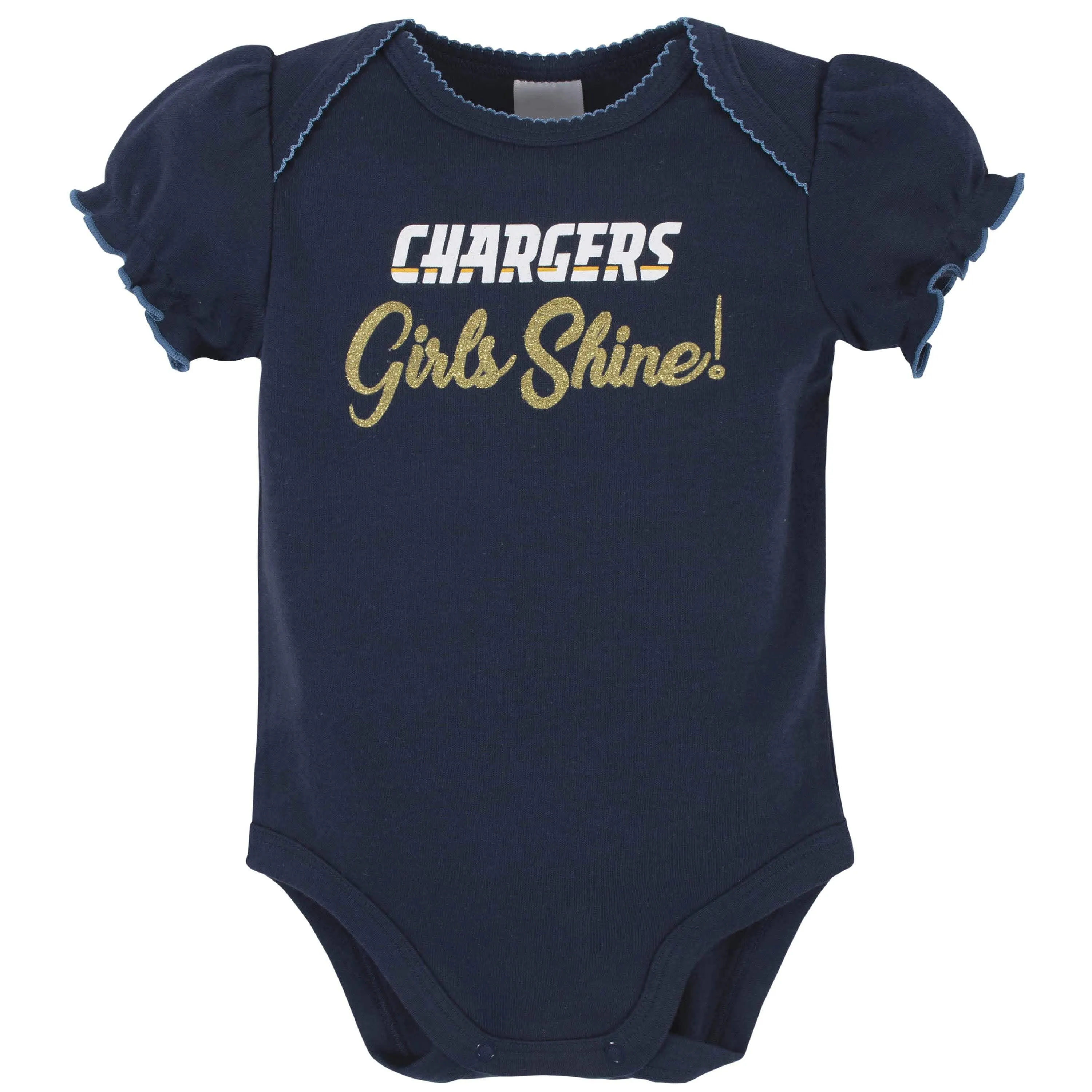 Los Angeles Chargers Baby Girls Short Sleeve Bodysuits