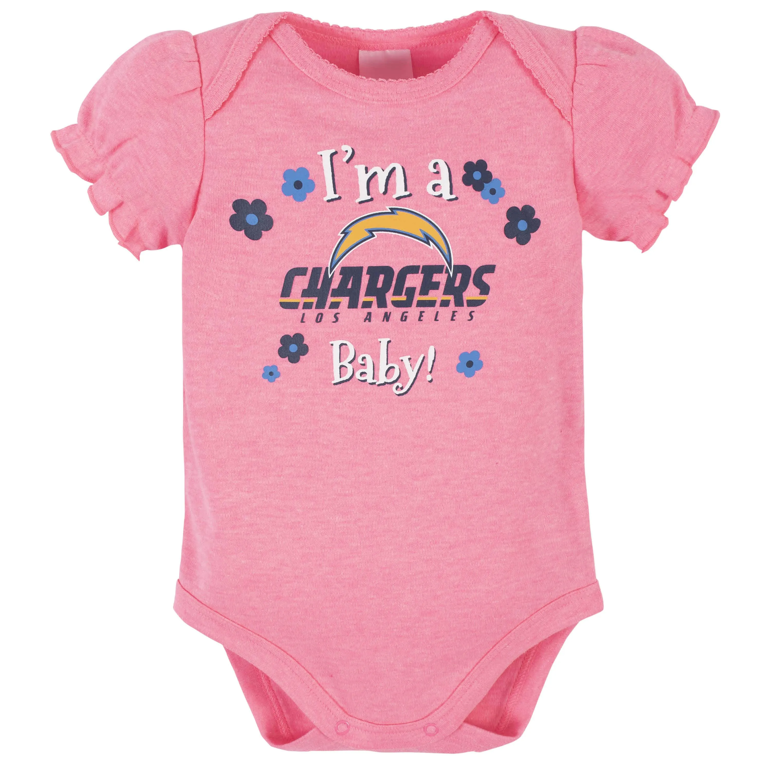 Los Angeles Chargers Baby Girls Short Sleeve Bodysuits