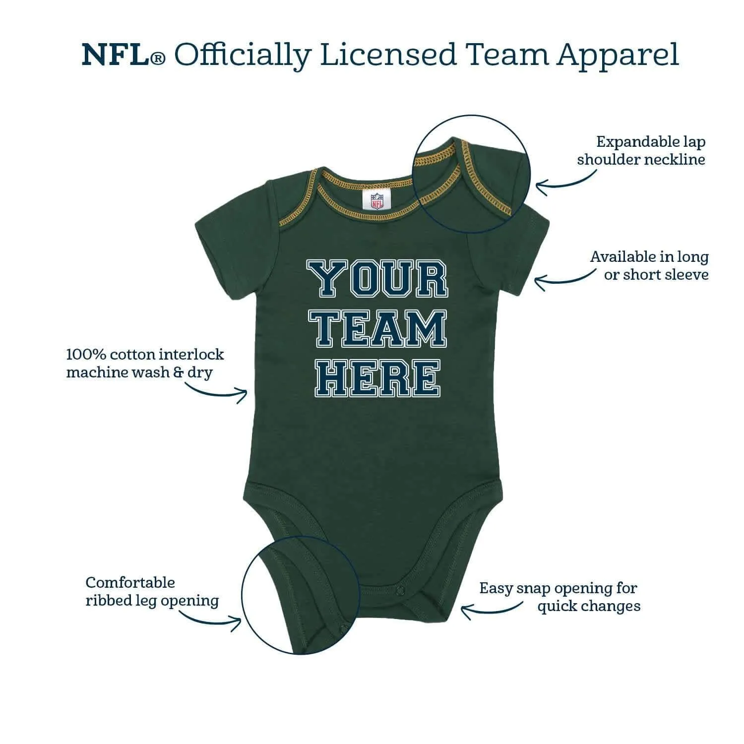 Los Angeles Chargers Baby Girls Short Sleeve Bodysuits