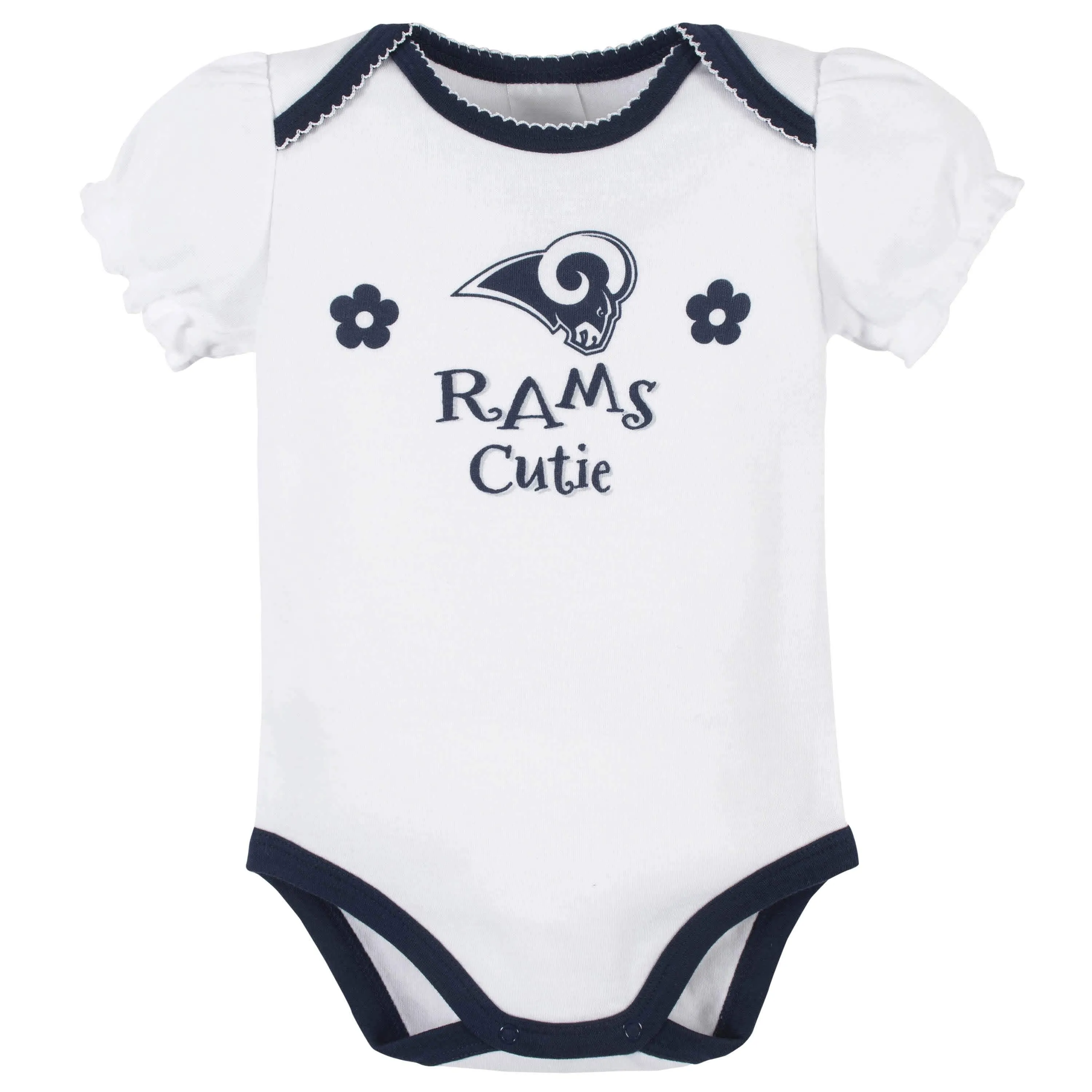 Los Angeles Rams Baby Girls Short Sleeve Bodysuits