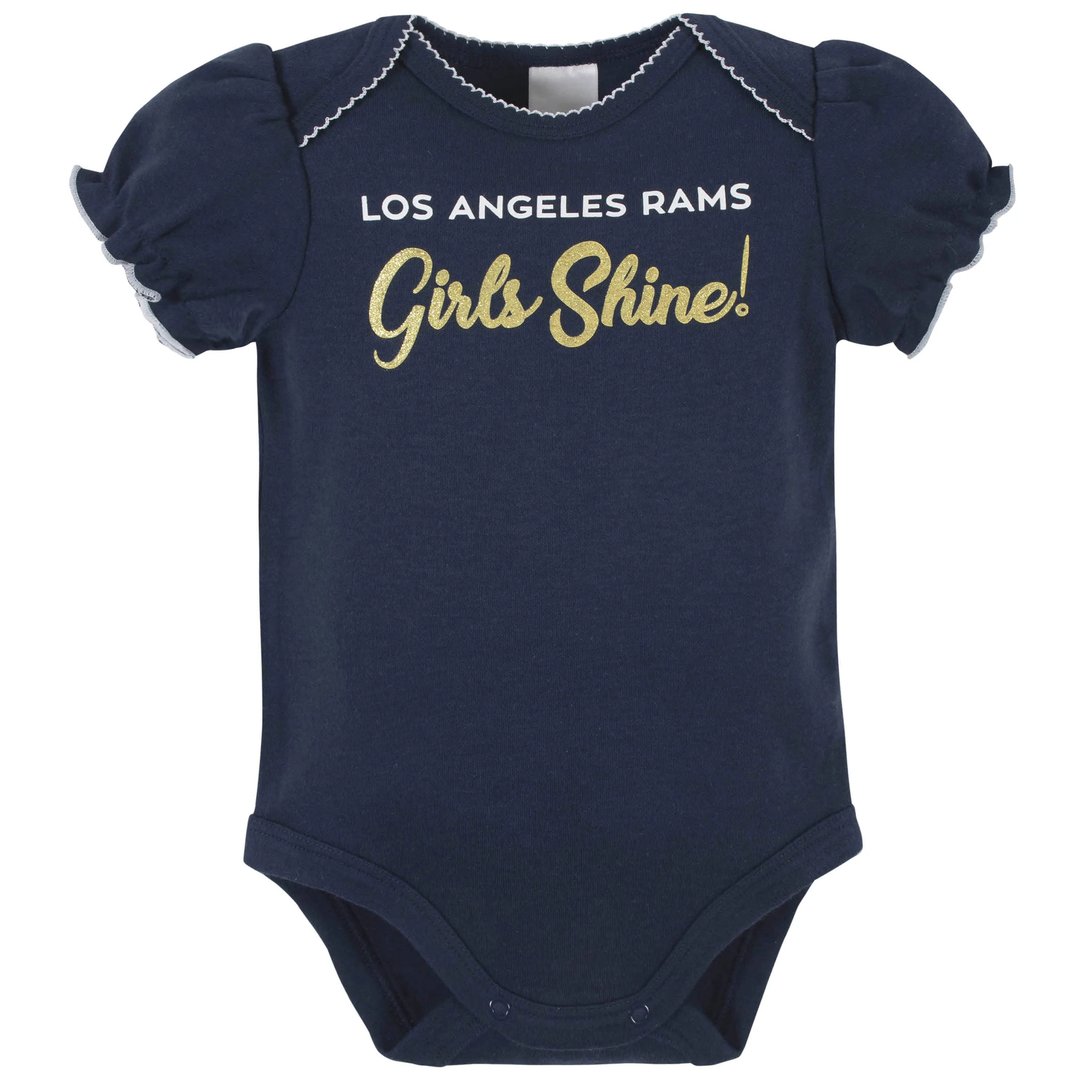 Los Angeles Rams Baby Girls Short Sleeve Bodysuits