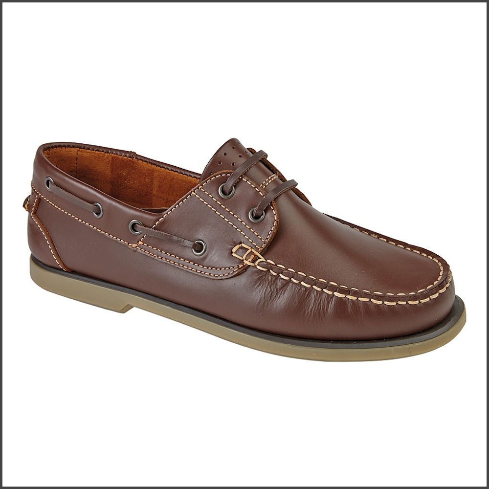 Moccasin Brown Leather Boat Shoe*