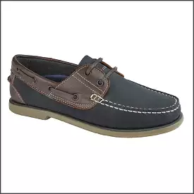 Moccasin  Navy/Brown Leather Boat Shoe*