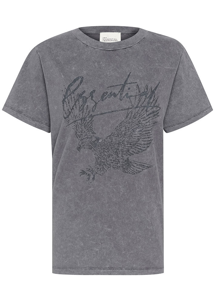 My Essential Wardrobe Hanne T-shirt - Medium Grey Random Wash