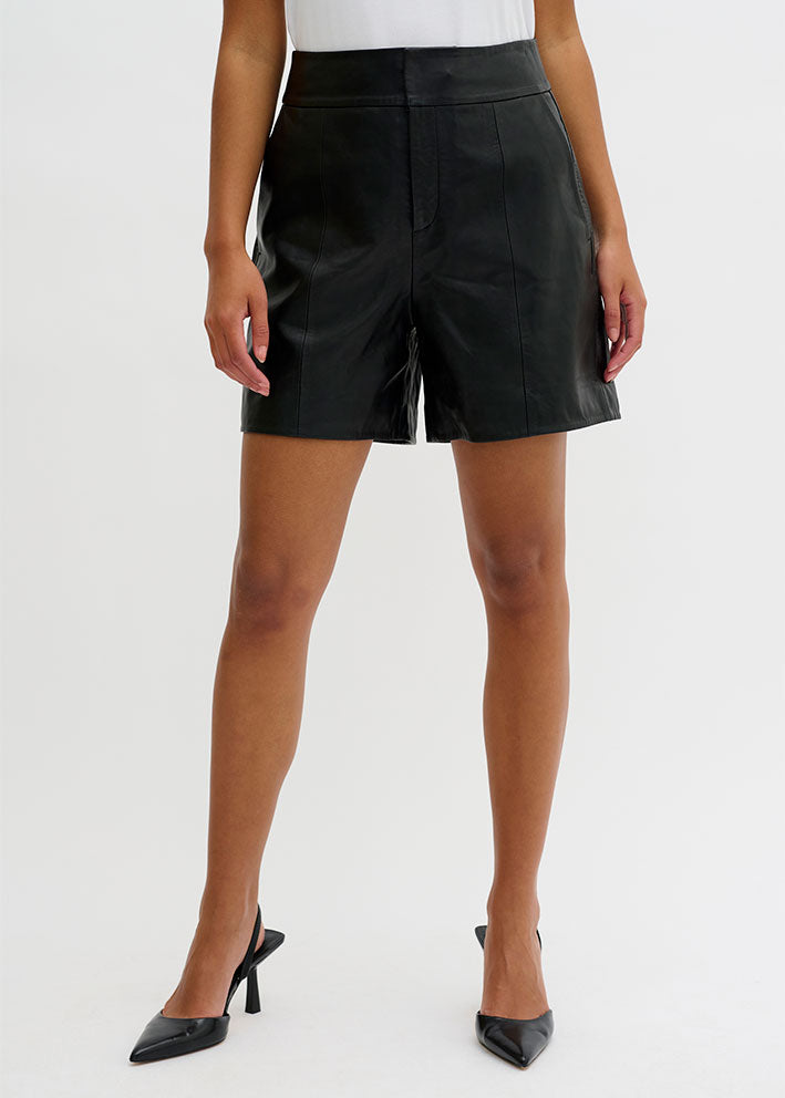 My Essential Wardrobe The Leather Shorts - Black