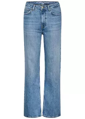 My Essential Wardrobe The Louis High Wide Jeans - Medium Blue Retro Wash