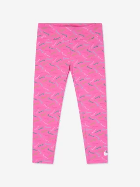 Nike Girls Swoosh Logo Leggings in Pink