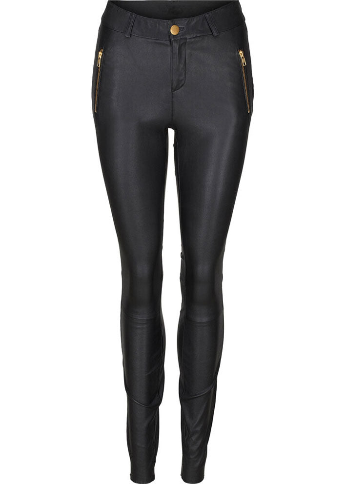 Notyz Leggings with saddleback 10910 Skindbukser - Black with gold