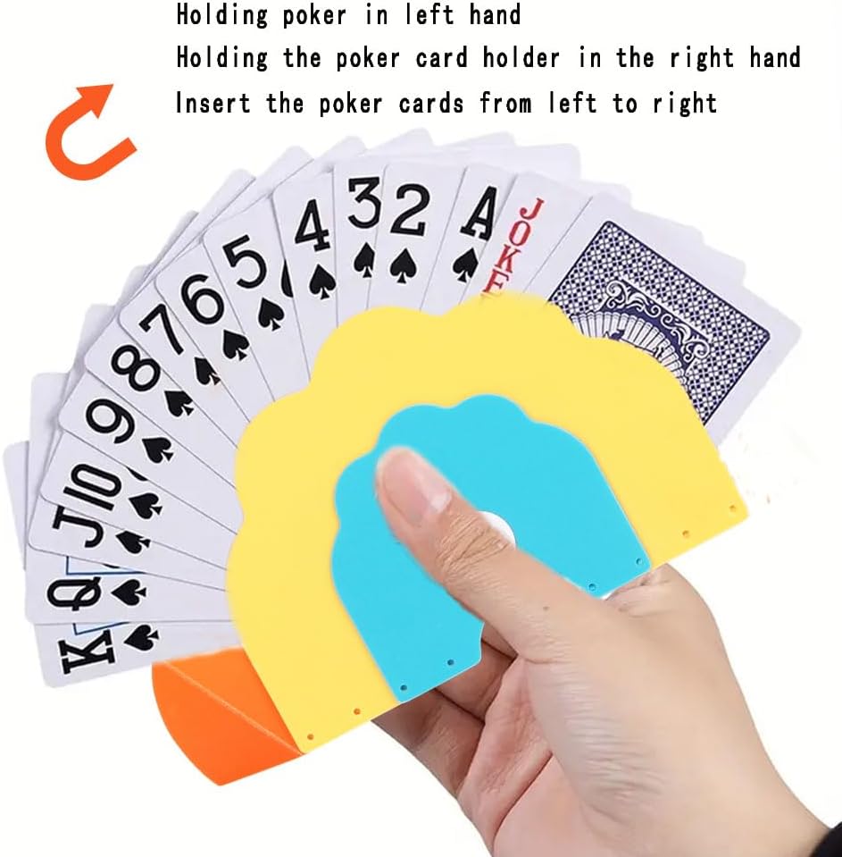 Playing Card Holder 4PCS Hands-Free Playing Card Holder for Kids and Adults, Cards Game Holder for Poker Parties