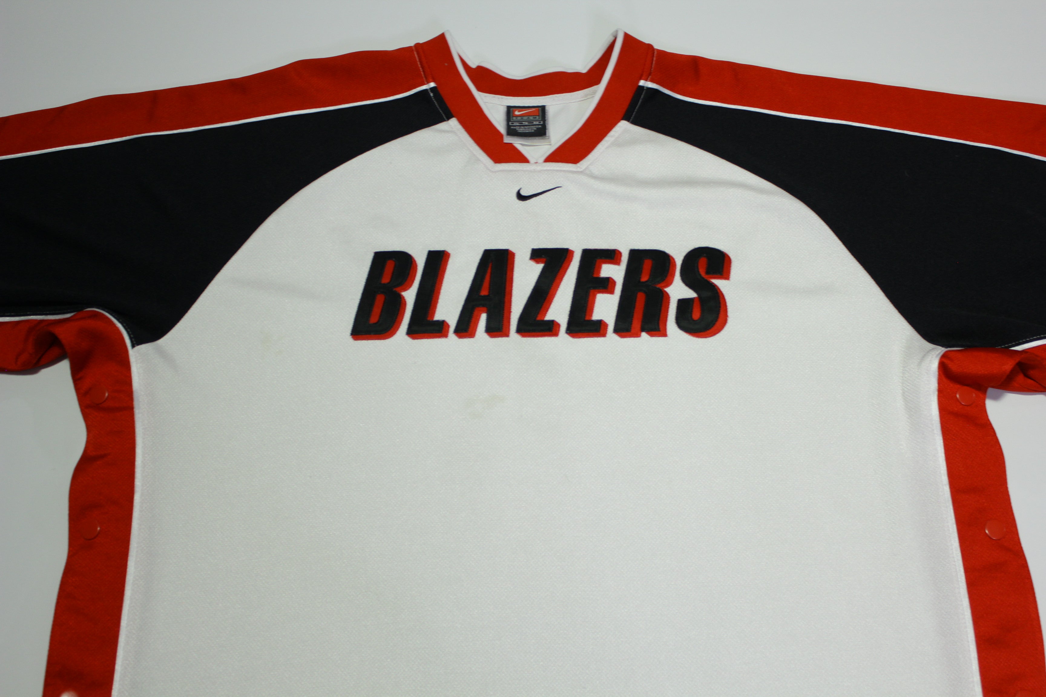 Portland Blazers Vintage 90's Y2K Warm Up Basketball Nike Team Center Check Jersey