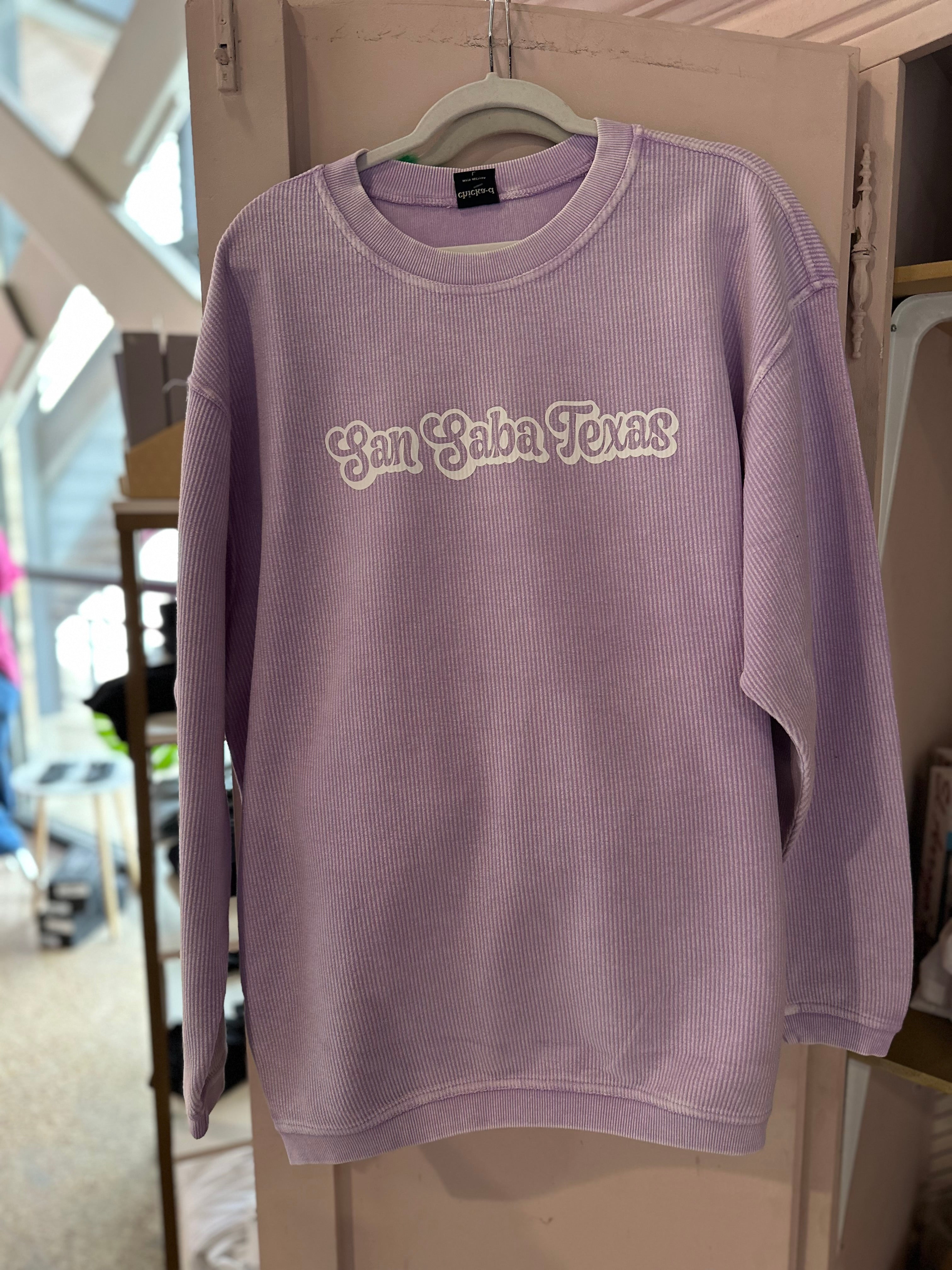 San Saba Corded Sweatshirt-purple