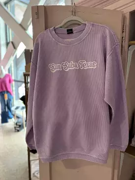 San Saba Corded Sweatshirt-purple