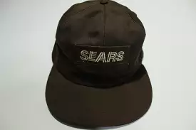 Sears Brown Patch Vintage 80s Adjustable Back Snapback Hat