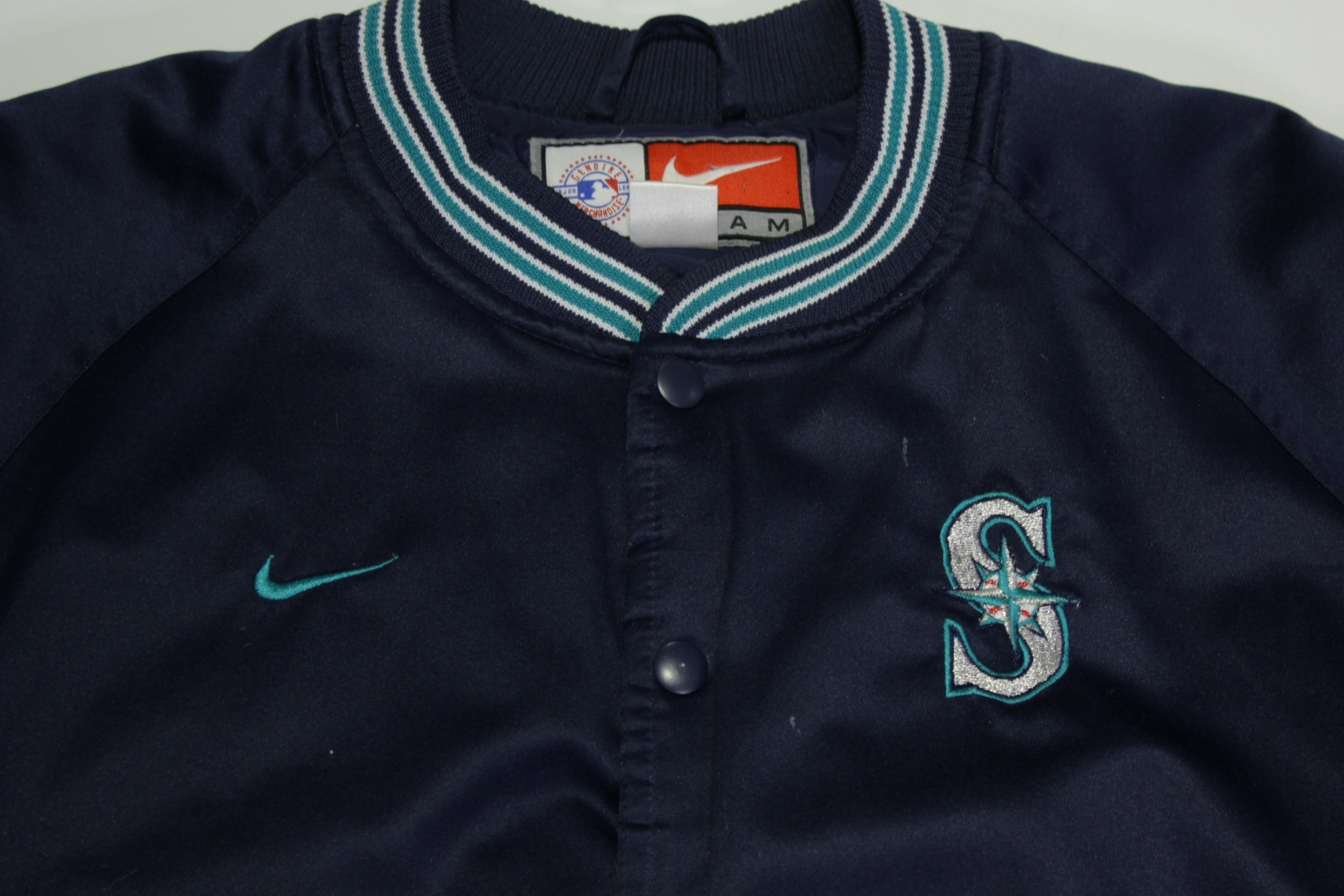 Seattle Mariners Button Satin Nike Team Baseball Jacket